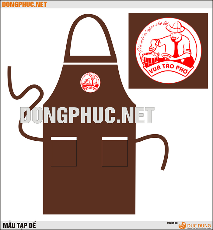 May tạp dề Quán Vua Tào Phớ | May tap de dong phuc